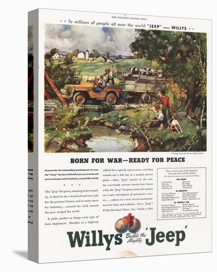 Willys Jeep - Born for War-null-Stretched Canvas