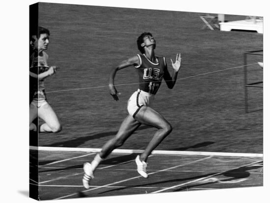 Wilma Rudolph, Across the Finish Line to Win One of Her 3 Gold Medals at the 1960 Summer Olympics-Mark Kauffman-Premier Image Canvas