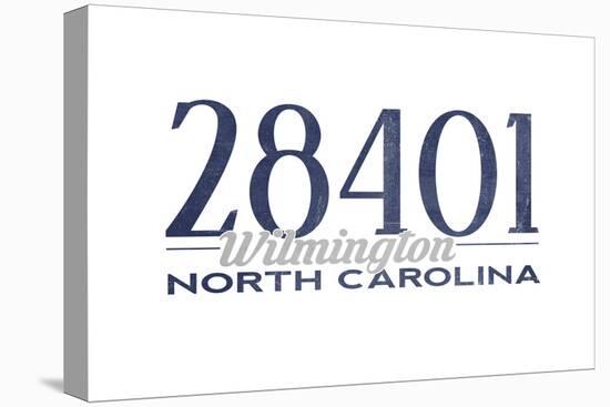 Wilmington, North Carolina - 28401 Zip Code (Blue)-Lantern Press-Stretched Canvas