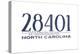 Wilmington, North Carolina - 28401 Zip Code (Blue)-Lantern Press-Stretched Canvas