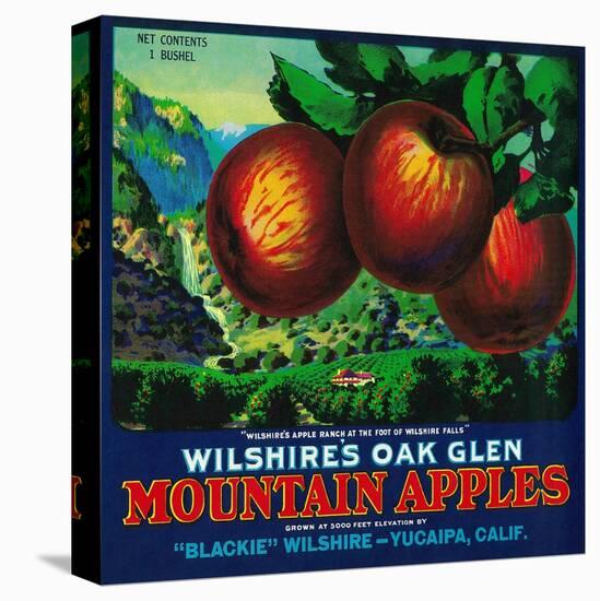 Wilshire's Oak Glen Apple Crate Label - Yucaipa, CA-Lantern Press-Stretched Canvas