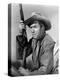 Winchester 73 by AnthonyMann with James Stewart, 1950 (b/w photo)-null-Stretched Canvas