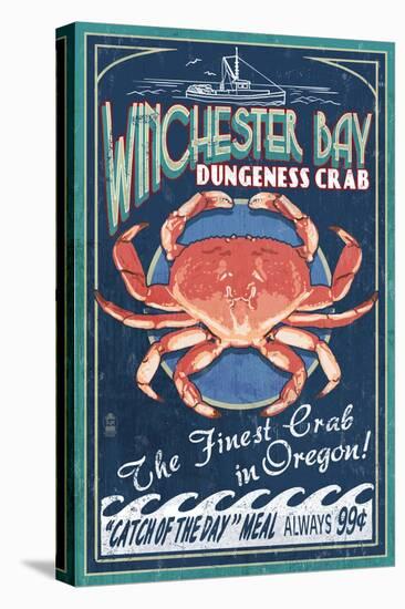 Winchester Bay, Oregon - Dungeness Crab-Lantern Press-Stretched Canvas