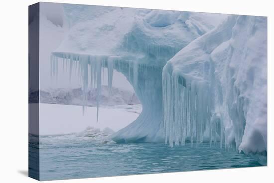 Wind and Water Sculpted Iceberg with Icicles at Booth Island, Antarctica, Polar Regions-Michael Nolan-Premier Image Canvas