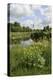 Wind Pump, Charlock (Sinapis Arvensis) Flowering in the Foreground, Wicken Fen, Cambridgeshire, UK-Terry Whittaker-Premier Image Canvas