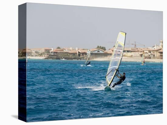 Wind Surfing at Santa Maria on the Island of Sal (Salt), Cape Verde Islands, Africa-R H Productions-Premier Image Canvas