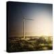 Wind Turbine in a Field in the Evening, Sardinia, Italy-null-Premier Image Canvas