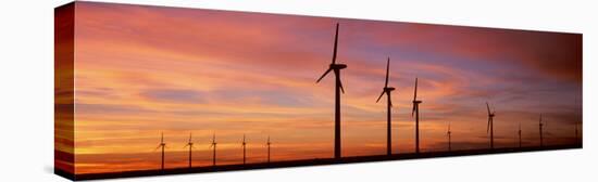 Wind Turbine in the Barren Landscape, Brazos, Texas, USA-null-Premier Image Canvas