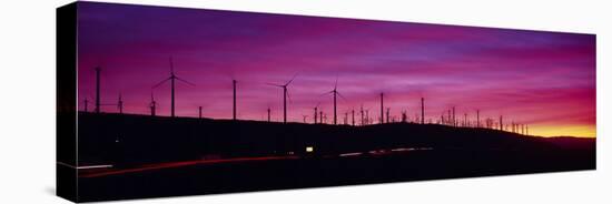 Wind Turbines in a Row at Dusk, Palm Springs, California, USA-null-Premier Image Canvas