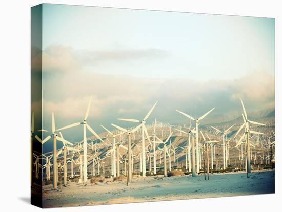 Wind Turbines with Mountains in the Background-null-Premier Image Canvas