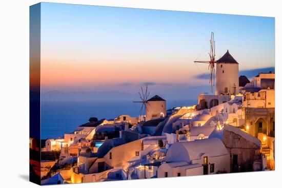 Windmill and Traditional Houses, Oia, Santorini (Thira), Cyclades Islands, Greek Islands-Karen Deakin-Premier Image Canvas