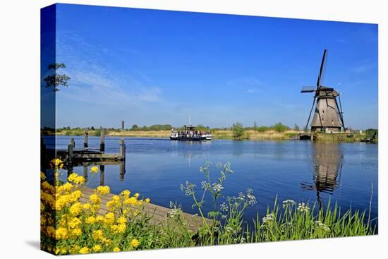 Windmill in Kinderdijk, UNESCO World Heritage Site, South Holland, Netherlands, Europe-Hans-Peter Merten-Premier Image Canvas