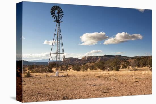 Windmill in New Mexico Landscape-Sheila Haddad-Premier Image Canvas