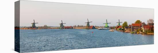 Windmills along the Zaan River at Zaanse Schans, Zaandam, North Holland, Netherlands-null-Premier Image Canvas