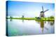 Windmills and Canal in Kinderdijk, Holland or Netherlands. Unesco Site-stevanzz-Premier Image Canvas
