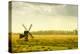 Windmills in a Field in the Netherlands, One Old and One New-Sheila Haddad-Premier Image Canvas