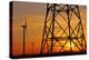 Windmills, pylon and power lines in morning light, Germany, Europe-Hans-Peter Merten-Premier Image Canvas