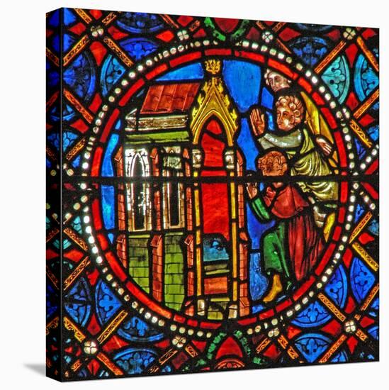 Window S4 Depicting St Agatha's Tomb with Pilgrims from Far and Wide-null-Premier Image Canvas