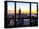 Window View, Empire State Building and One World Trade Center (1WTC) at Sunset, Manhattan, New York-Philippe Hugonnard-Premier Image Canvas