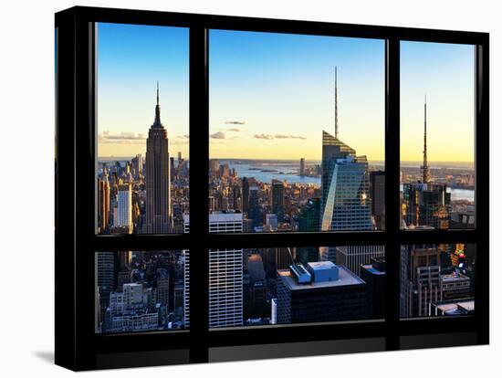 Window View, Skyline at Sunset, Midtown Manhattan, Hudson River, New York-Philippe Hugonnard-Premier Image Canvas