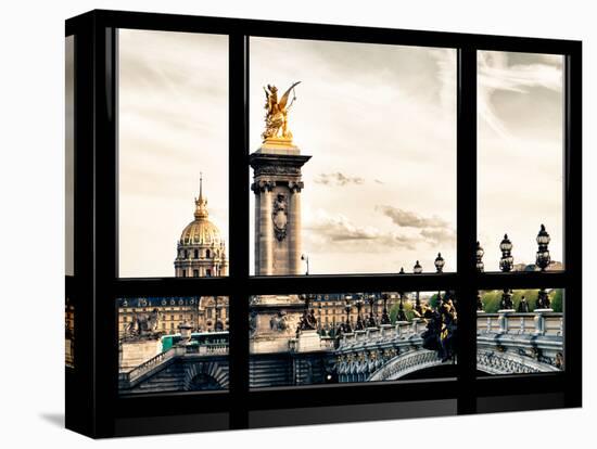Window View, Special Series, Alexander Iii Bridge and Seine River Views at Sunset, Paris, Europe-Philippe Hugonnard-Premier Image Canvas
