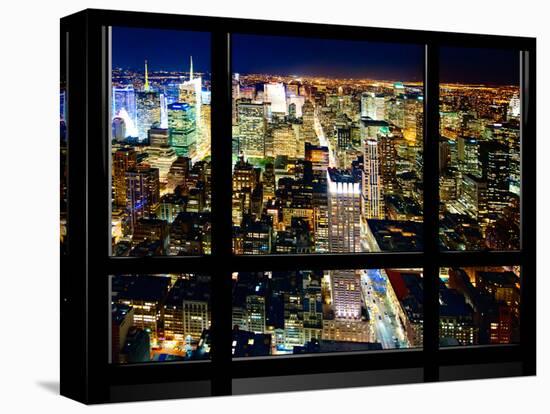 Window View, Special Series, Skyline by Night, Manhattan, New York City, United States-Philippe Hugonnard-Premier Image Canvas