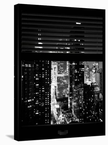 Window View with Venetian Blinds: 42nd Street - Theater District and Times Square-Philippe Hugonnard-Premier Image Canvas