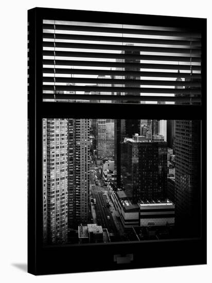 Window View with Venetian Blinds: 42nd Street with the Empire State Building and Times Square-Philippe Hugonnard-Premier Image Canvas