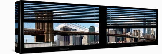Window View with Venetian Blinds: New York City with One World Trade Center and East River-Philippe Hugonnard-Premier Image Canvas