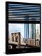 Window View with Venetian Blinds: Vertical Format of NYC Center and Brooklyn Bridge - Manhattan-Philippe Hugonnard-Premier Image Canvas