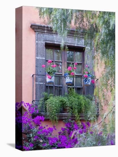 Window with Geraniums, San Miguel De Allende, Mexico-Alice Garland-Premier Image Canvas