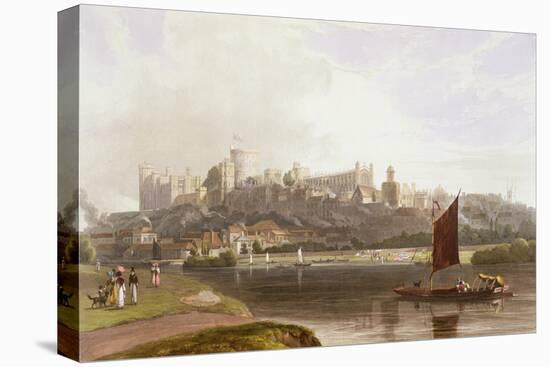 Windsor Castle, River Meadow on Thames, from Views of Windsor, Eton and Virginia Water, c.1827-30-Thomas & William Daniell-Premier Image Canvas