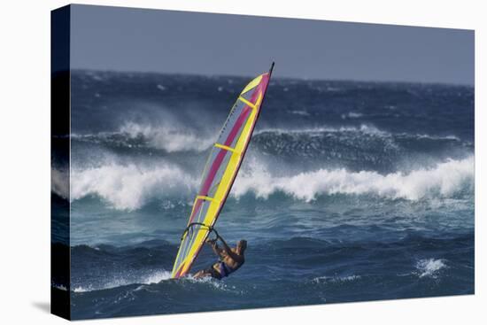 Windsurfing on the Ocean at Sunset, Maui, Hawaii, USA-Gerry Reynolds-Premier Image Canvas