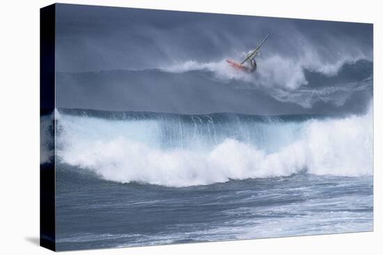 Windsurfing on the Ocean at Sunset, Maui, Hawaii, USA-Gerry Reynolds-Premier Image Canvas