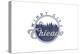 Windy City - Chicago, Illinois - Skyline Seal (Blue)-Lantern Press-Stretched Canvas