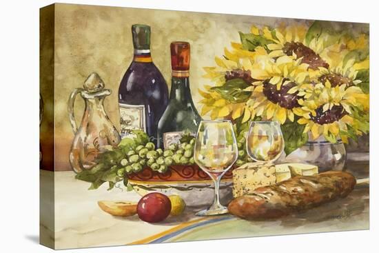 Wine and Sunflowers-Jerianne Van Dijk-Stretched Canvas