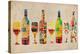 Wine Bottle and Glass Group Geometric-Lantern Press-Stretched Canvas