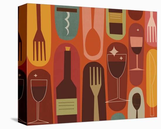 Wine & Dine-Jenn Ski-Stretched Canvas