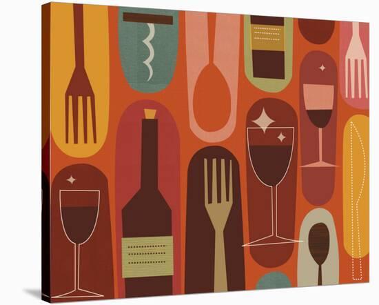 Wine & Dine-Jenn Ski-Stretched Canvas