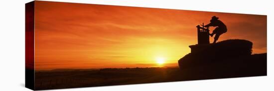 Wine Press Sculpture at Sunset, Napa Valley, California, USA-null-Premier Image Canvas