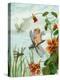 Winged Fairy Riding a Dragonfly Near Nasturtium Flowers, 1882-null-Premier Image Canvas