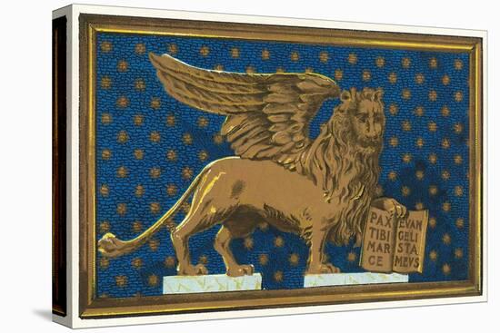 Winged Lion with Book-Found Image Press-Premier Image Canvas