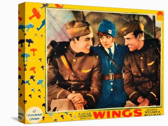 WINGS, Buddy Rogers, Clara Bow, Richard Arlen, 1927-null-Stretched Canvas