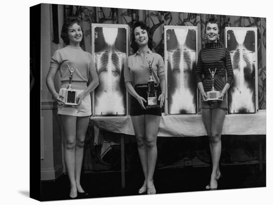 Winning Models Marianne Baba, Lois Conway and Ruth Swensen During a Chiropractor Beauty Contest-Wallace Kirkland-Premier Image Canvas