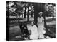 Winston Churchill and His Wife Relaxing Outdoors at their Home Chartwell-null-Premier Image Canvas