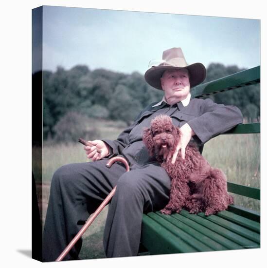 Winston Churchill and Pet Dog-Mark Kauffman-Premier Image Canvas