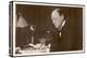 Winston Churchill British Statesman and Author Reading Correspondence at His Desk in 1933-null-Stretched Canvas