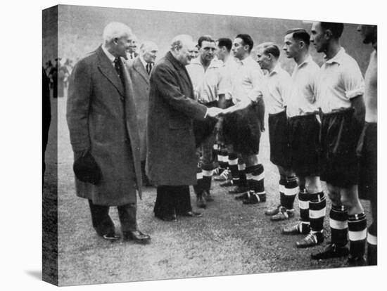 Winston Churchill Greets the England Football Team, Wembley, London, October 1941-null-Premier Image Canvas