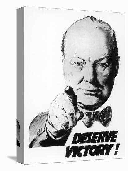 Winston Churchill Says We Deserve Victory!-null-Premier Image Canvas