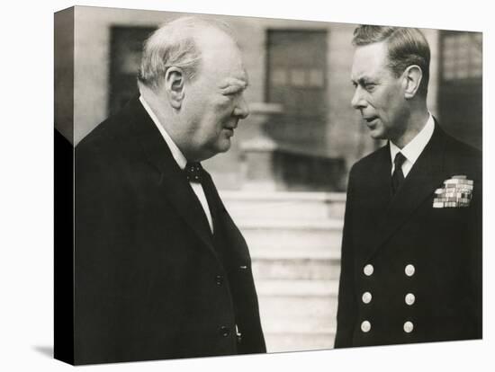 Winston Churchill with King George VI, May 8, 1948-null-Stretched Canvas